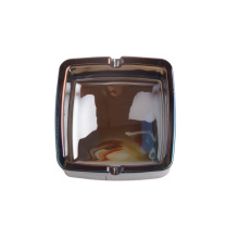Oem Smoking Accessories New Design Creative Clear Pure Rectangular Tobacco Glass Ashtray